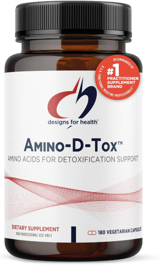 Designs for Health Amino-D-Tox - Amino Acid Detox + Liver Cleanse Support - Supplement Blend with Glycine, Calcium D Glucarate, NAC + More - Non-GMO (180 Capsules)