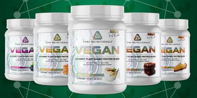 Core Nutritionals Platinum Vegan Gourmet Plant-Based Protein Blend with 21Grams of Pea Protein, Lactose, Soy and Gluten Free 29 Servings (Chocolate Brownie Batter)