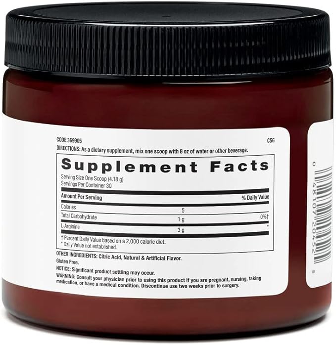 BEYOND RAW Chemistry Labs L-Arginine Powder | Fuels Exercise and Supports Recovery | 30 Servings