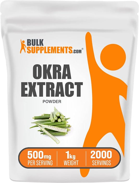 BulkSupplements.com Okra Extract Powder - Digestion Supplement - Bowel Movement Supplements (1 Kilogram - 2.2 lbs)
