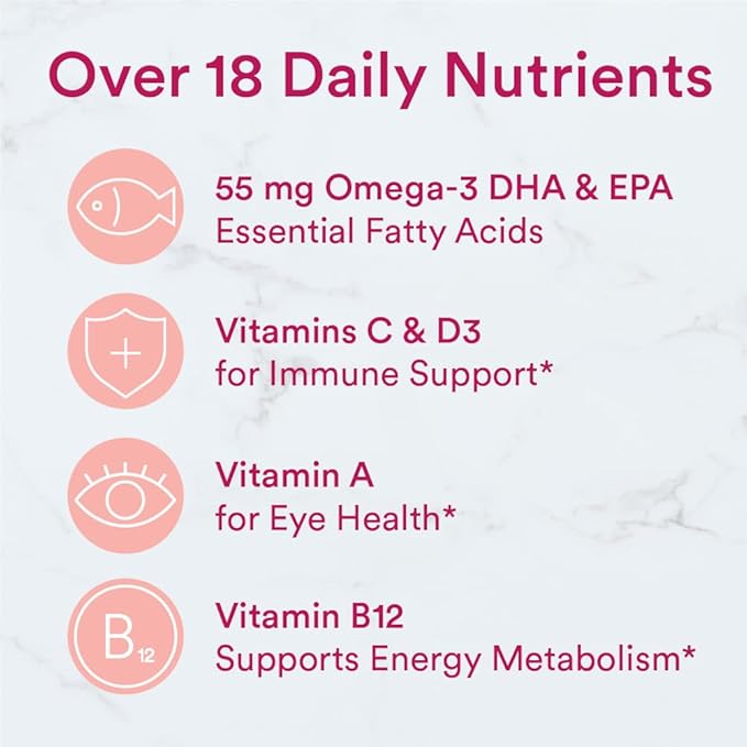 SmartyPants Teen Girl Multivitamin Gummies: Omega 3 Fish Oil (EPA/DHA), Vitamin C, D3, B12, Vitamin A, K & Zinc, Gluten Free, Includes Biotin to Support Hair, Skin & Nails, 90 Count (22 Day Supply)