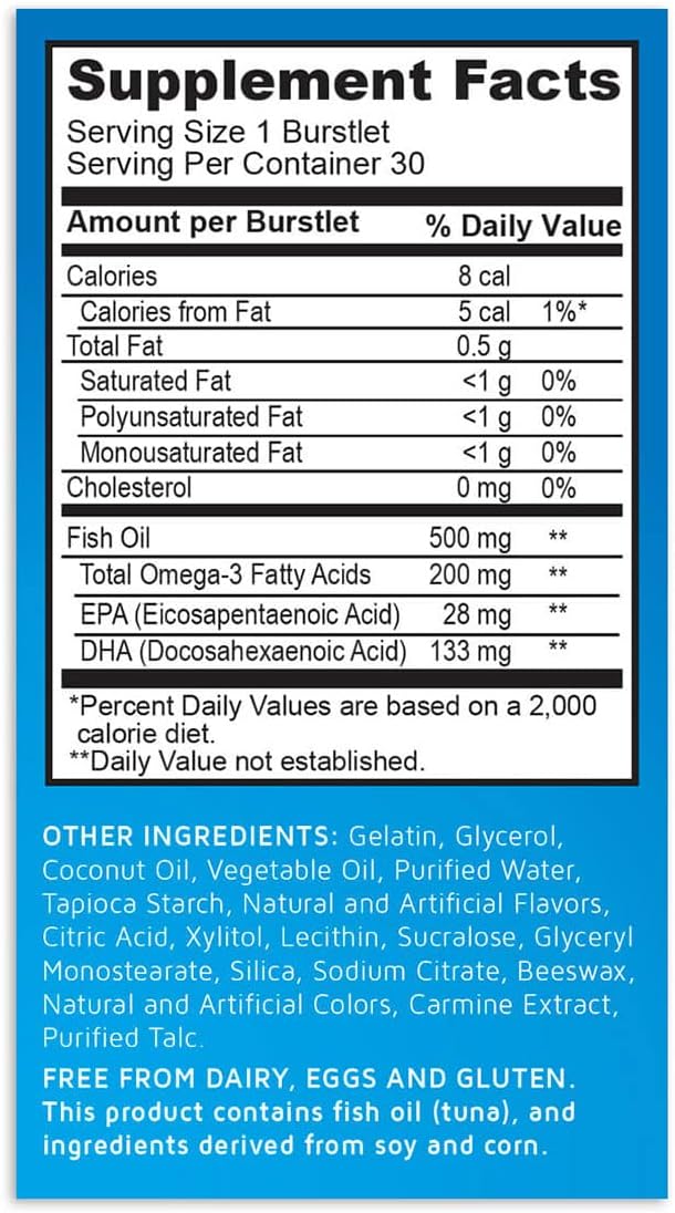 Real Health Bioglan Kids Smart Omega 3 Fish Oil, 30 Chewable Burstlets (Pack of 3)