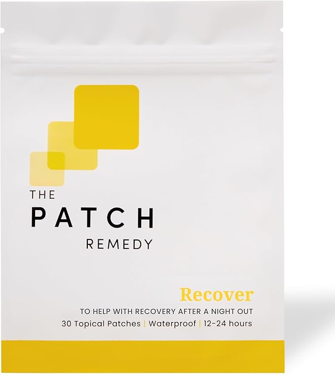 The Patch Remedy Recover Patch - 30 Topical Patches for a Night Out with Glutathione & Milk Thistle Extract for Pre & Post Party Recovery Relief Transdermal Skin Support