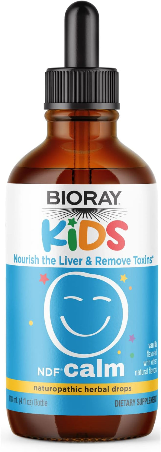 BIORAY Kids NDF Calm, Vanilla - 4 fl oz - Nourish The Liver & Remove Toxins - Non-GMO, Vegan, Gluten Free - 2-4 Month Supply
