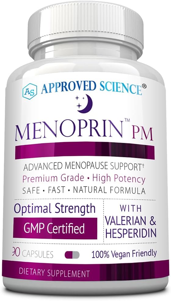 Approved Science Menoprin PM - Valerian Root, Magnesium, Melatonin - 90 Capsules - 1 Bottle - Vegan