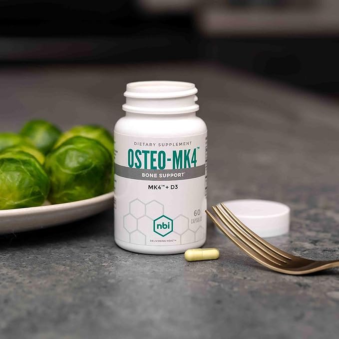 Osteo-MK4 Bone Support | Vitamin D & K Complex | 45mg Vitamin K2 (MK4) for Strong Bone Health & Function | 60ct Veggie Capsules