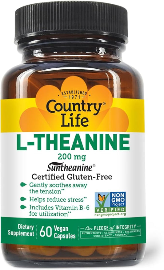 Country Life L-Theanine, 200 mg - 60 Vegan Capsules