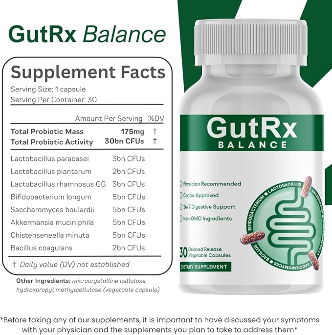 Balance, Take Control of Your Digestive System, Build Gut Wall Barrier, Reduce Diarrhea and Loose Stools, Probiotic Supplement Fixes Digestion After Antibiotics, Re-populate The Microbiome