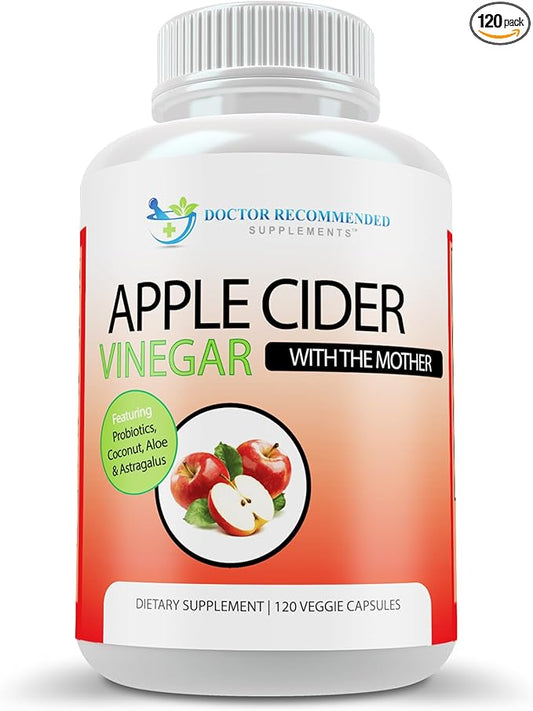 Apple Cider Vinegar Capsules - 100% Organic Apple Cider Vinegar Pills 1500 mg - Natural Digestion, Immune Booster Support & Cleansing Supplement with Probiotics - Made in The USA
