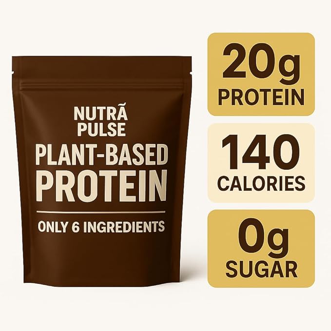 Organic Vegan Protein Powder – Chocolate Flavor – Plant-Based Protein per Serving – Gluten-Free, Non-GMO, Dairy-Free – Ideal for Shakes, Smoothies, and Baking – 1 Pack (20 Servings)