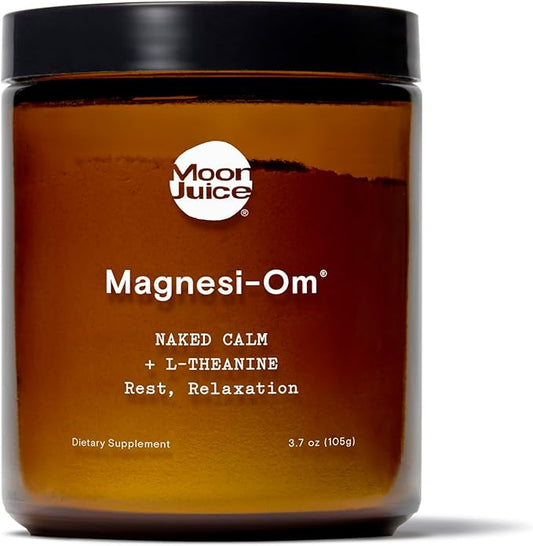 Moon Juice - Magnesi-Om, Unflavored - Jar (30 Servings) - Brain Health & Rest - Magnesium Powder - L-Theanine - Regularity - Glass Bottle - 3rd Party Tested - 100% Traceable - Vegan & Non GMO - 4.2oz
