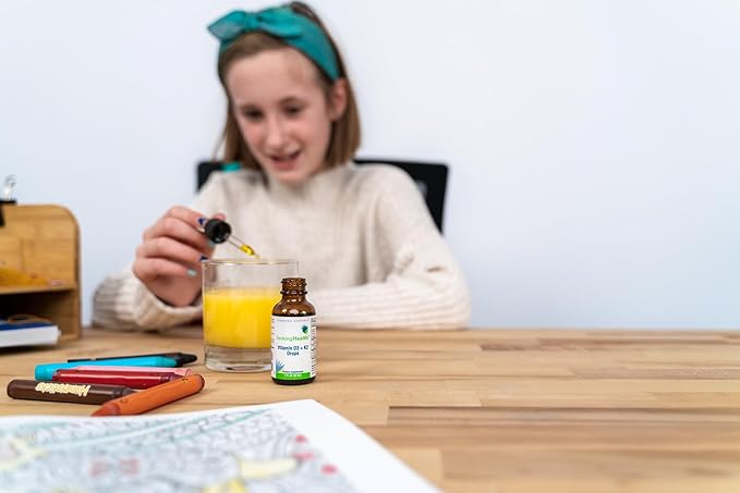 Seeking Health Vitamin D3 + K2 Drops, 12.5 mcg D3 and 50 mcg K2, for Calcium Absorption, Suitable for Kids and Toddlers 4+, Easy to Swallow Vegetarian Drops (1 fl Ounce)