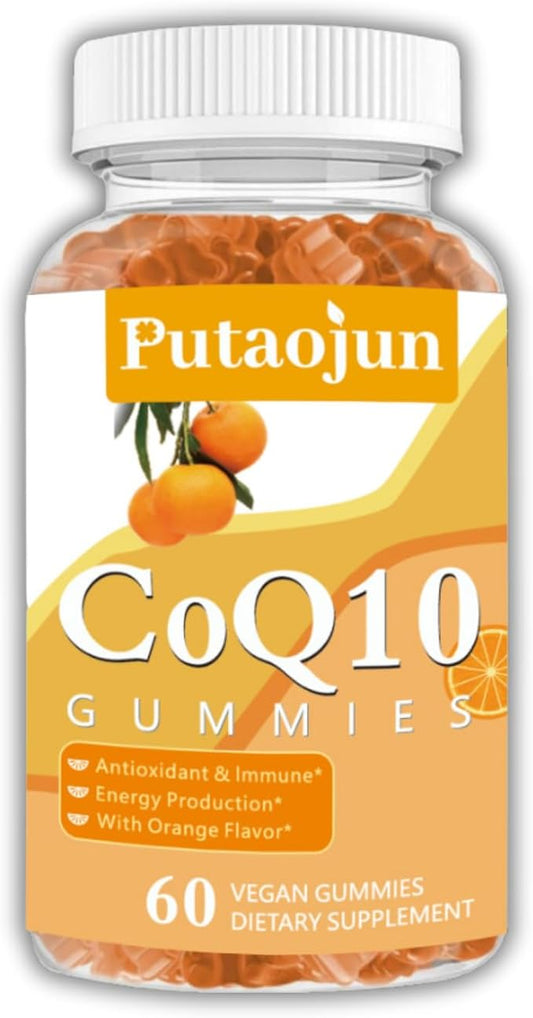 coq10 Gummies | coq10 Gummies for Adults | Orange Flavor | Sugar Free Coenzyme Q10 Vitamins Muscle & Bone Energy | Ultra High Absorption, Cellular Energy, Antioxidant (60 Count (Pack of 1))