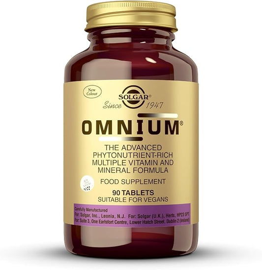 Solgar Omnium - 90 Tablets - Phytonutrient Complex + Multiple Vitamin & Mineral Formula - Non-GMO, Vegan, Gluten Free - 45 Servings