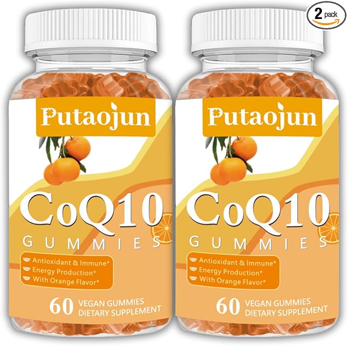 coq10 Gummies | coq10 Gummies for Adults | Orange Flavor | Sugar Free Coenzyme Q10 Vitamins Muscle & Bone Energy | Ultra High Absorption, Cellular Energy, Antioxidant (120 Count (Pack of 2))