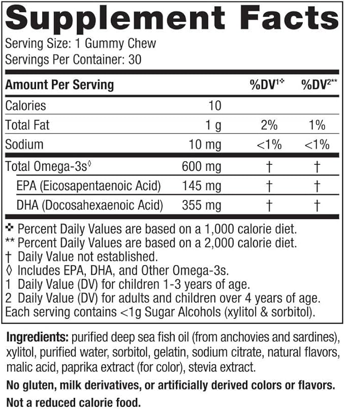 Nordic Naturals Zero Sugar Children’s DHA Gummy Chews, Tropical Punch - 30 Gummy Chews for Kids - 600 mg Total Omega-3s - Brain Development, Learning, Healthy Immunity - Non-GMO - 30 Servings