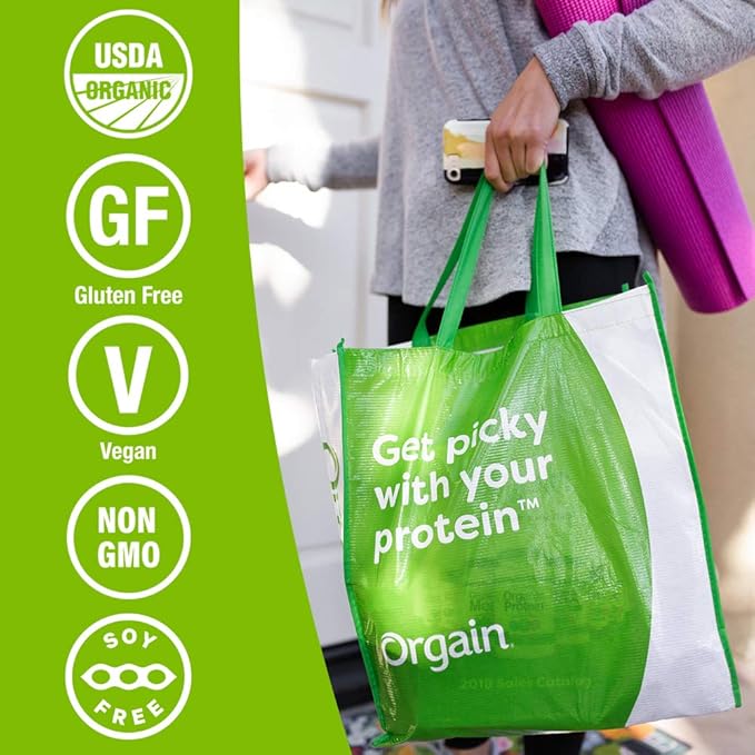 Orgain Organic Vegan Protein Powder Travel Packs - Vanilla Bean and Chocolate Fudge (10 Packets Each)