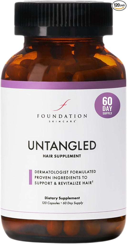 UnTangled Hair Vitamins (60-day supply) - Collagen & Biotin Supplement for Women & Men, Visibly Thicker, Faster Hair Growth