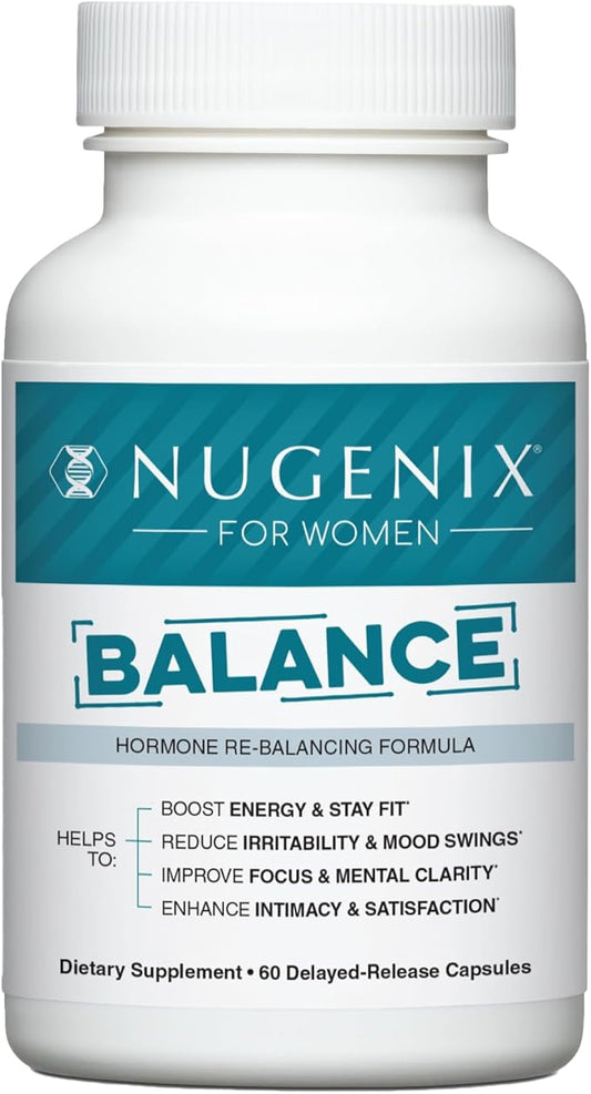 Nugenix for Women Balance - Hormone Balance for Women, Boost Energy, Improve Focus & Mental Clarity, Restore Hormonal Balance, Menopause, 60 Count