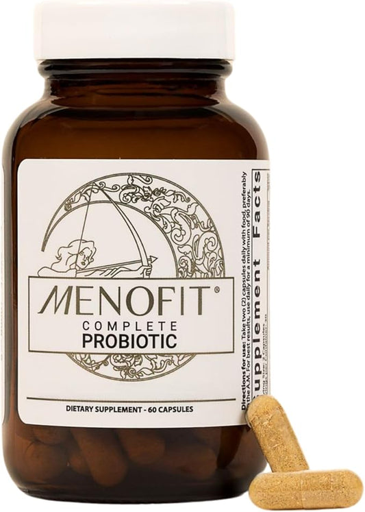 MENOLABS MenoFit, Menopause Supplements for Women - 60 Capsules - Advanced Women’s Probiotic with Vitamins and Red Clover for Gut Health, Hot Flashes and Hormone Balance for Women