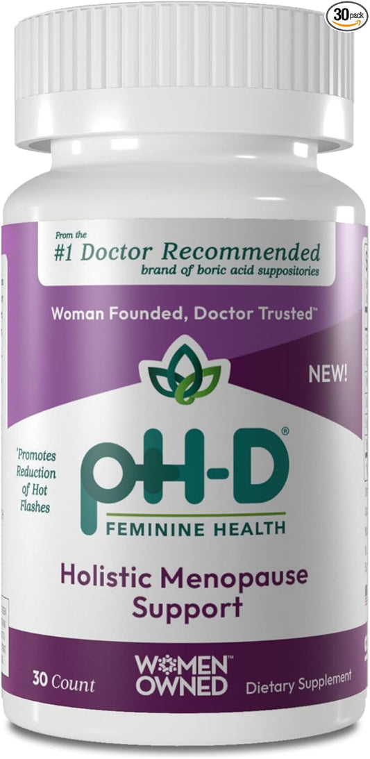 pH-D Feminine Health Support - Holistic Menopause Support - Oral Supplement with CON-CRET Concentrated Creatine, Sage, Rhodiola, and Black Cohosh - 30 Count