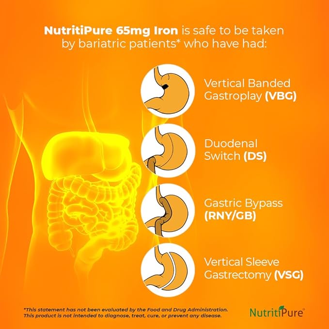 Chewable Iron 65 mg with Vitamin C 270 mg - Tablet in Orange Flavor 60 Count (2)