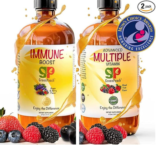 Liquid Kids Multivitamin and Immune Support - Organic Elderberry Syrup | 31 Vegan Minerals & Multi Vitamins for Kids | 20 Fruit Extracts Toddlers | No Sugar NO Artificial Flavor 100% Vegetarian