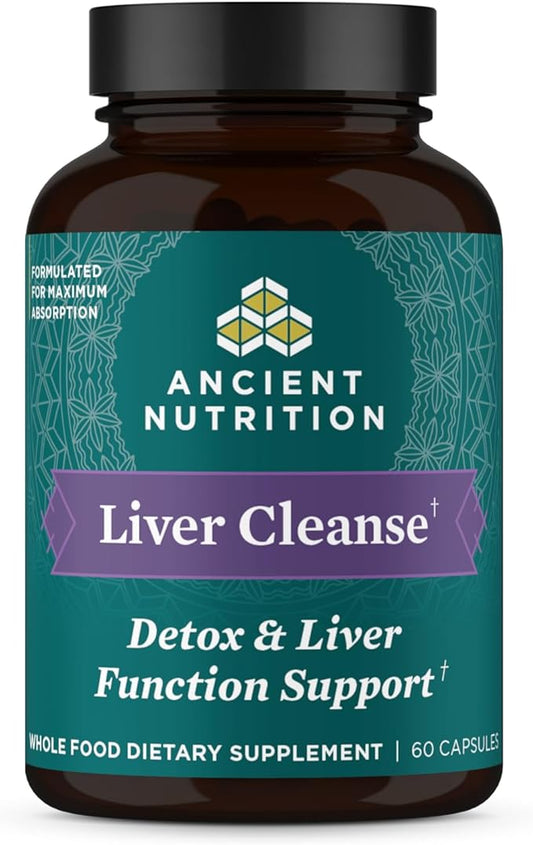 Ancient Nutrition Liver Detox Supplement, Ancient Herbals Liver Cleanse with Milk Thistle, Dandelion Root & Reishi for Optimal Liver Support, 1300mg, Gluten Free, 60 Count