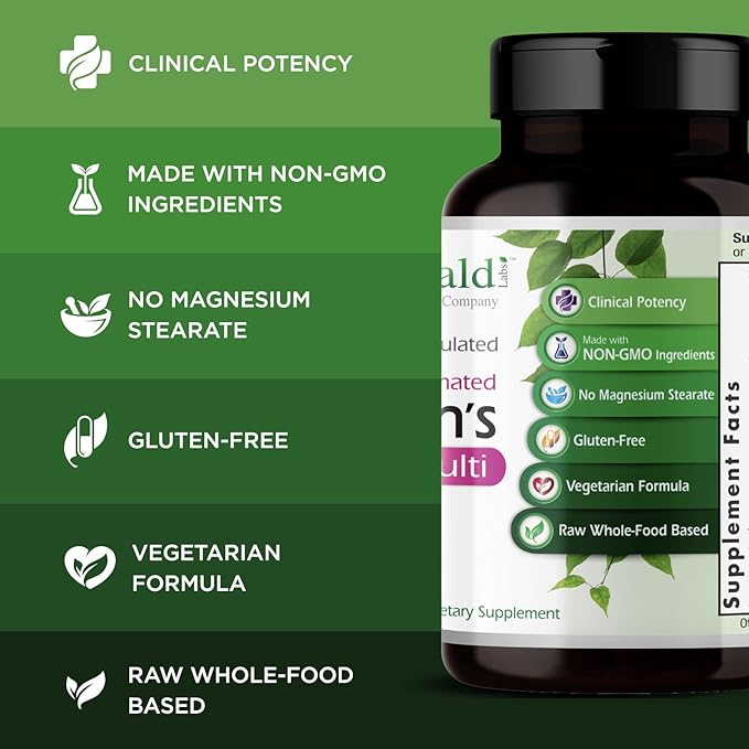 EMERALD LABS Women's 1-Daily Multi - Multivitamin for Women - Includes Calcium, Zinc, Vitamin B & More - Bone & Immune Support Supplement* - Gluten-Free - 30 Vegetable Capsules