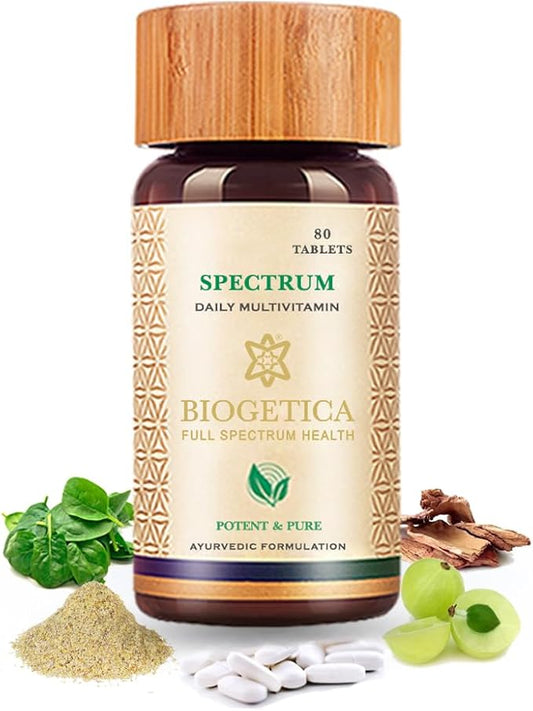Spectrum Ayurvedic Immune Booster- Emblica officinalis, Shilajit, Nutritional Support for Men, Women (Natural Advance Multivitamin) - 80 Tablets
