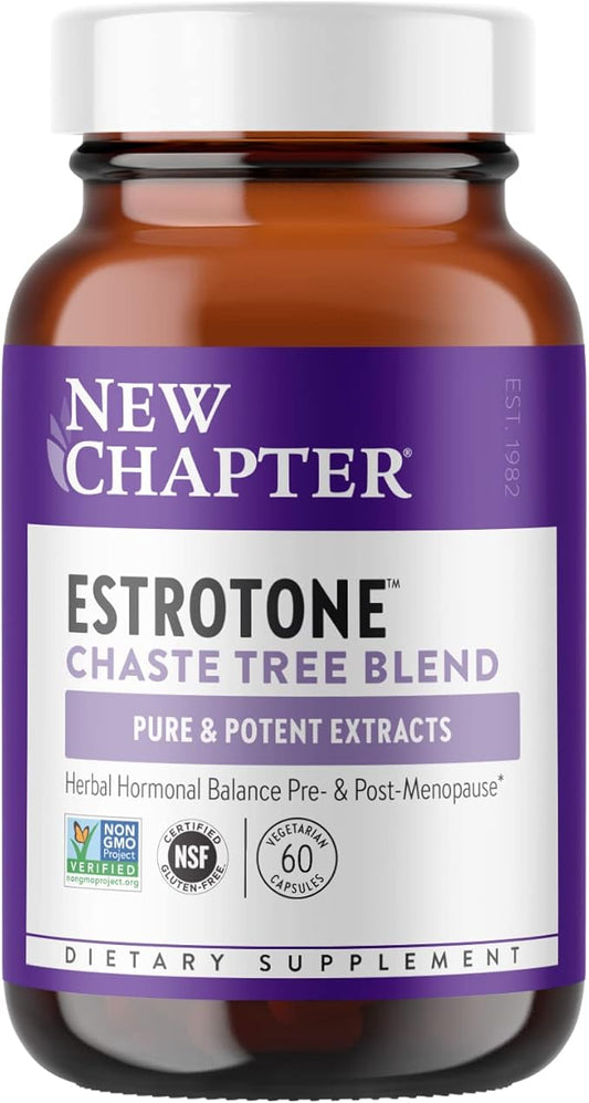 New Chapter Menopause Supplement - Estrotone Herbal Hormone-Balance Blend with Black Cohosh to Reduce Hot Flashes & Night Sweats - 60 ct Vegetarian Capsule