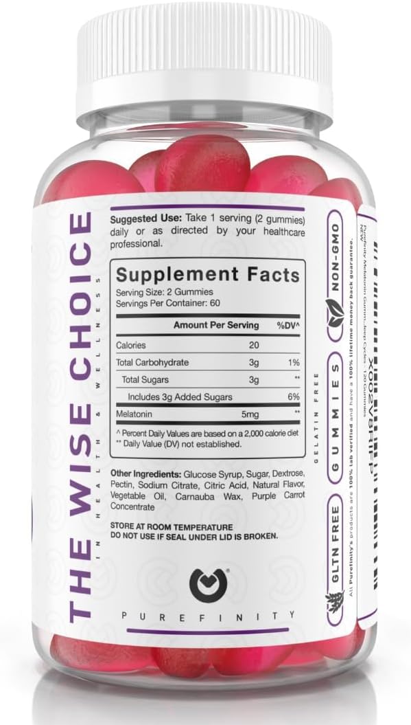 Melatonin Gummies 5mg for Kids – Each Delicious Gummy is 2.5mg (2 Per Serving) for Easily Customizing Your Night, Gluten Free, Non-GMO, Vegan, 120 Count