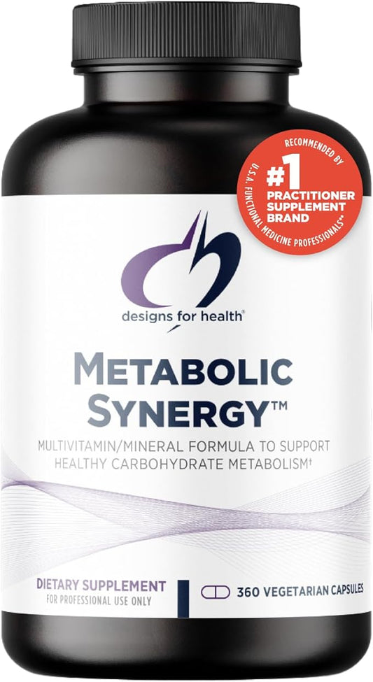 Designs for Health Metabolic Synergy - Multivitamin and Mineral Supplement with Chromium, Zinc, Selenium, R-Lipoic Acid, Vitamins + More (360 Capsules)