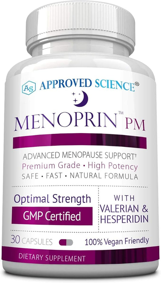 Approved Science Menoprin PM - Advanced Menopause Support - Protykin, Black Cohosh - 1 Bottle Menoprin PM - 30 Capsules - Vegan