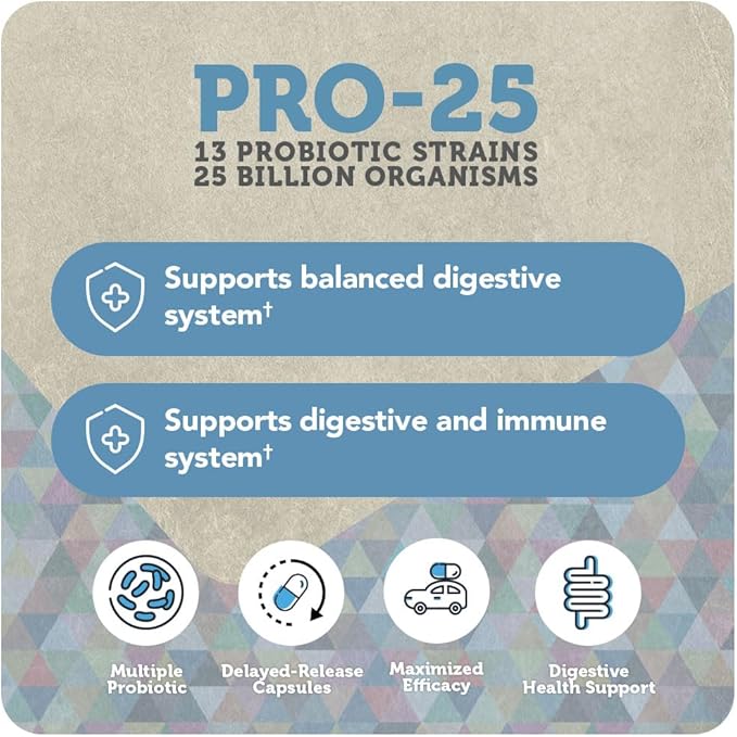 Vitamin Bounty Pro 25 Probiotic with Prebiotics for Oral & Dental Health, Gut and Digestive Support - 13 Strains, 25 Billion CFU, Embocaps & Fermented Greens, 30 Count (Pack of 1)