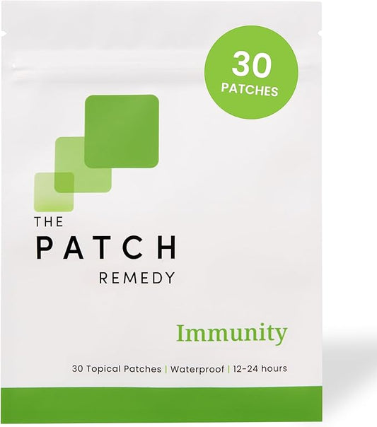 Immunity Patches - 30 Topical Immune Patches Containing Vitamin C, Zinc, Echinacea Extract & Ginkgo Biloba, Lasts 24 Hours