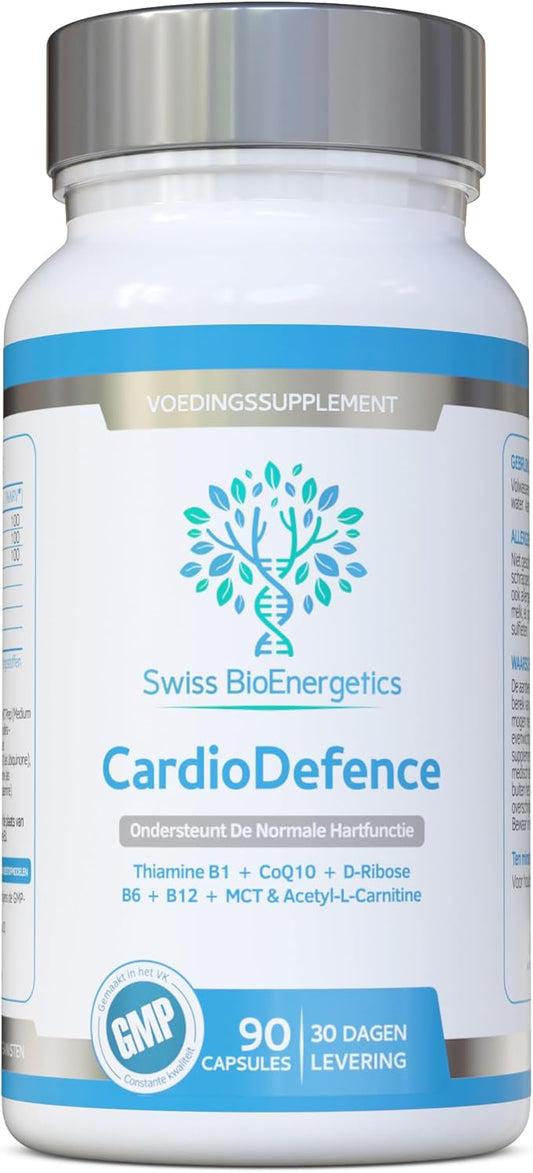 CardioDefence – 90 Capsules – a precise balance of CoQ10, D-Ribose, Acetyl L-Carnitine, B Vitamins and MCT to contribute to the normal function of the heart and reduce tiredness and fatigue