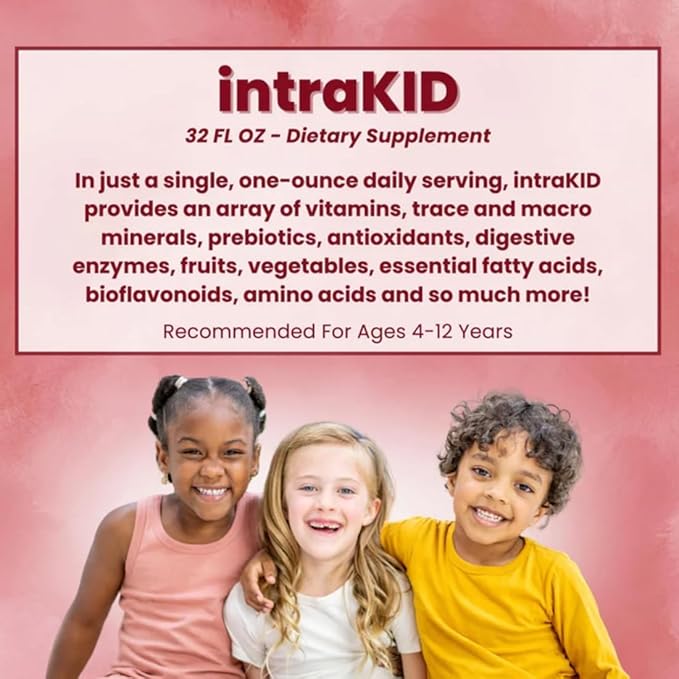 DRUCKER Labs 2.0 Organic Liquid Trace Minerals, Liquid Multivitamin for Kids, Immune Support, Non GMO, Dairy Free, Gluten Free, Magnesium, Vitamin D, C, E, Zinc, (32 oz., Fruity Raspberry)