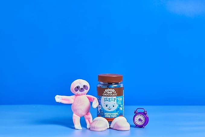 Good Day Chocolate Melatonin for Kids [80 Count] - Fair Trade Non-GMO Chocolate with Chamomile and Melatonin 1 mg - Toddler Melatonin, Kids Natural Sleep Aid for Ages 3 and Up