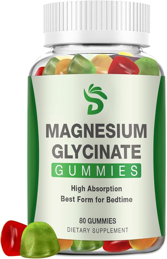 Magnesium Glycinate Gummies 400mg, High Absorption Magnesium Supplement for Adults and Kids, Calm Magnesium Gummies for Sleep,Relaxation, Stress Relief Sugar Free 80 Raspberry Gummies