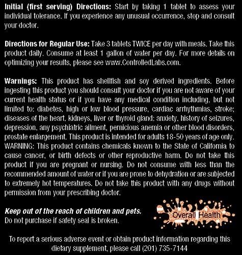 CONTROLLED LABS Orange Triad Daily Multivitamin, Iron Free Sports Supplement for Workout, Digestion, Immune, and Joints, 45 serv - Tablets