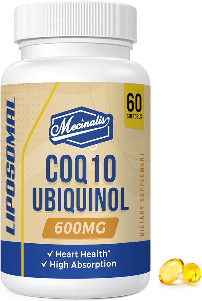 Liposomal CoQ10 Ubiquinol 600mg Softgels|Superior Absorption Ubiquinol CoQ10 Supplement|Powerful Active Antioxidant Form of Coenzyme Q10|Heart Function & Energy Production|60 Softgels