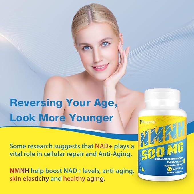 NMNH (Dihydronicotinamide Mononucleotide) 500mg Per Serving, NMNH NAD Supplement to Boost NAD+ Levels As We Age, NAD Plus Supplement for Anti Aging, Energy, Immune, Focus, Pure Organic - 300 Capsules