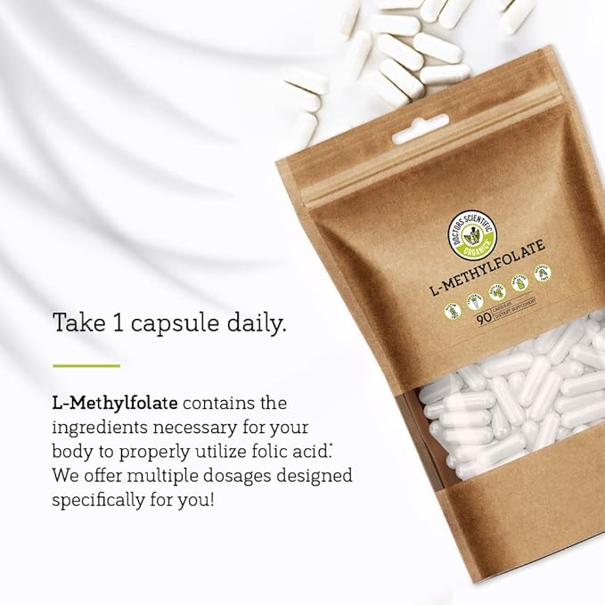 DSO L Methylfolate 15mg (5 MTHF Supplement) - 90 Vegan Capsules (15 mg) - Active L Methyl Folate Supplement for Homocysteine Control - Folic Acid Vitamin - Eco-Friendly Packaging