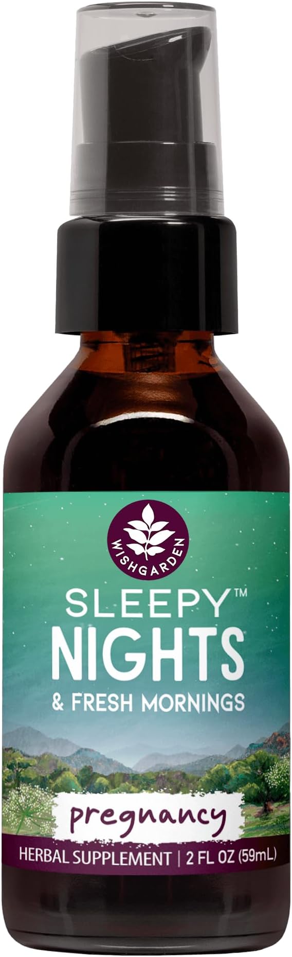 WishGarden Herbs Sleepy Nights for Pregnancy - Plant-Based Herbal Sleep Aid Safe for Pregnant Moms, Organic Sleep Tincture with Chamomile & Scullcap Supports Restful Sleep Without Melatonin, 2oz