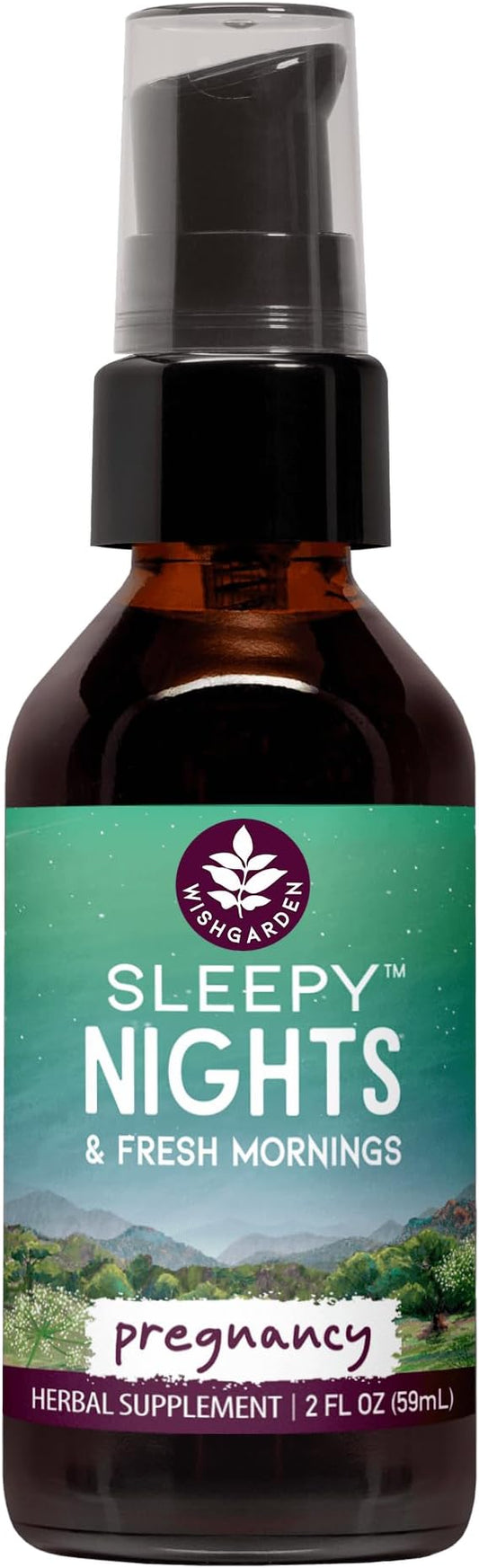 WishGarden Herbs Sleepy Nights for Pregnancy - Plant-Based Herbal Sleep Aid Safe for Pregnant Moms, Organic Sleep Tincture with Chamomile & Scullcap Supports Restful Sleep Without Melatonin, 2oz