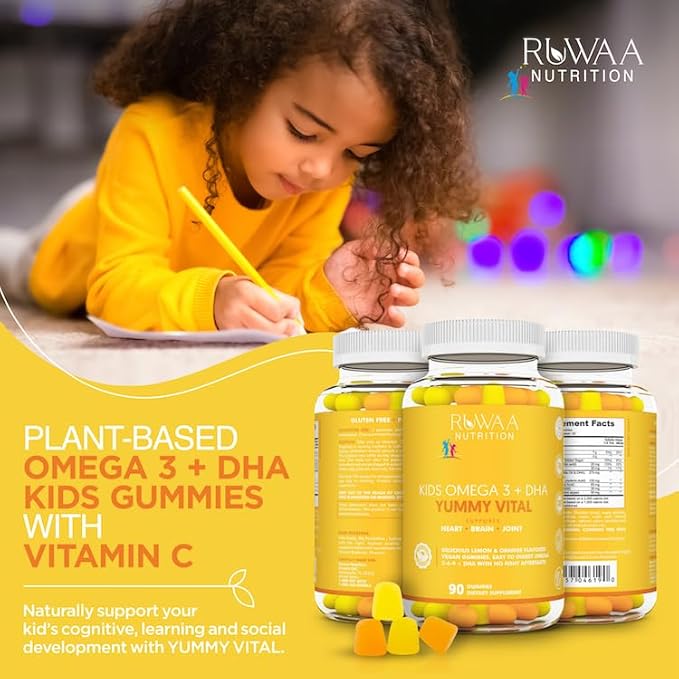 Omega 3 Gummies. Gummies, DHA. NO Fish Oil Fatty acids Supplement. Supports Heart, Brain, Eyes & Joints. Vegetarian 180ct (2)