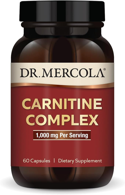 Dr. Mercola Carnitine Complex, 30 Servings (60 Capsules), Dietary Supplement, 1000 mg Per Serving, Supports Immune Health, Non-GMO