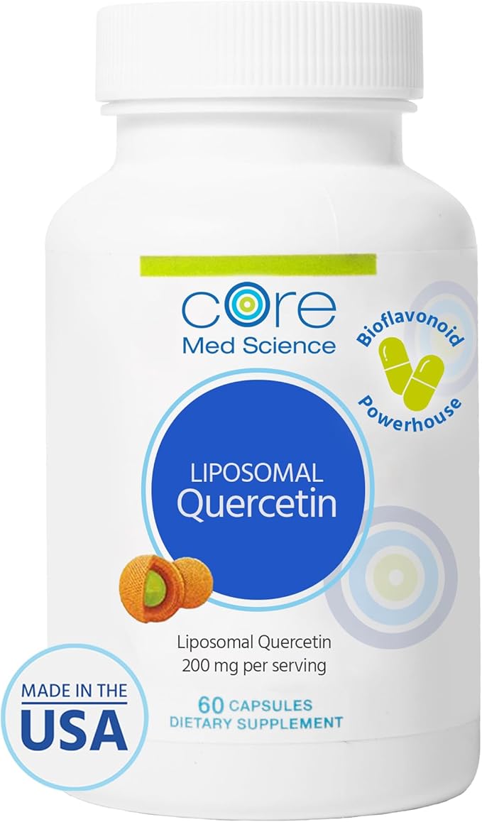 Core Med Science Liposomal Quercetin, 200mg (60 Capsules) - Quercetin Supplement Supports Vitamin C and Zinc Absorption - Promotes Immune System & Heart Health, Gluten-Free & Dairy-Free