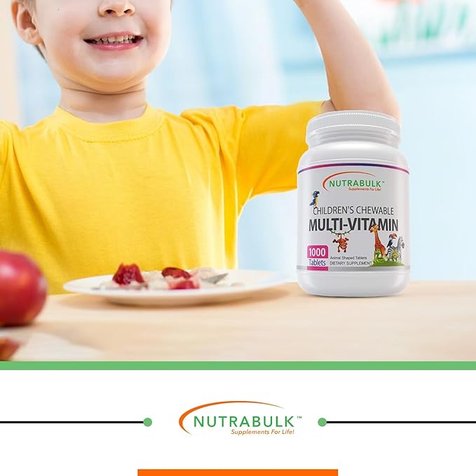 Children's Chewable Multi-Vitamin Tablets for Immune, Bone, and Brain Support - 6000 Count (6 Bottles of 1000)